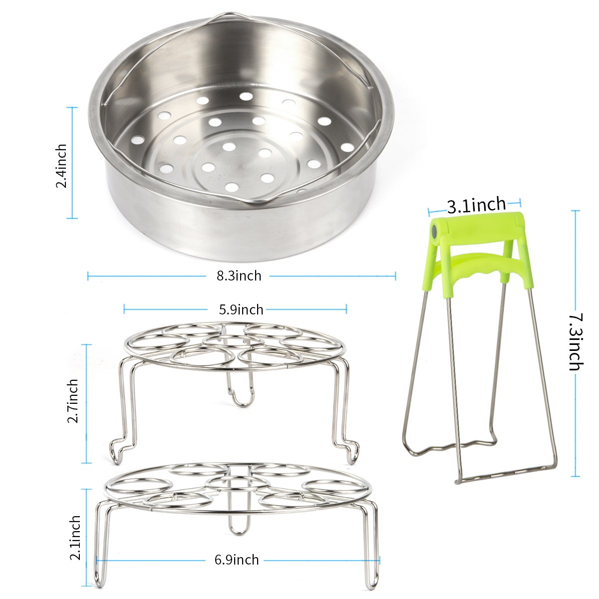 TIMMY Steamer Basket Set for Instant Pot Accessories Includes Vegetable