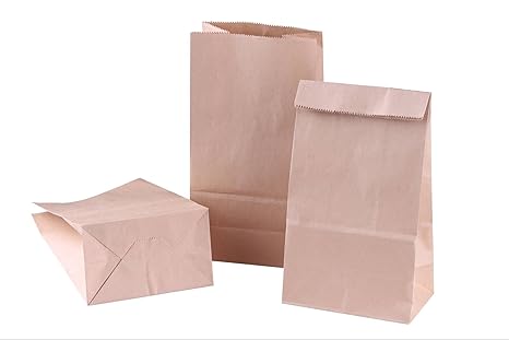 Saiway 100 kleine braune Papier-Beutel Papiertüten Papiertüte 13 x 24 x 8 cm 70 gr./m2