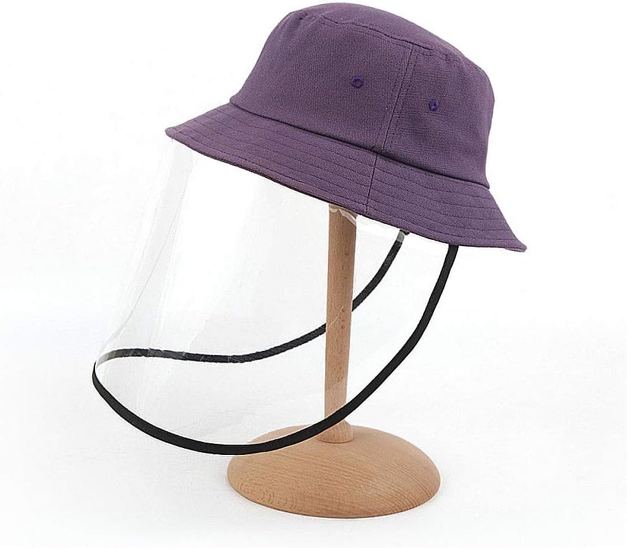 TOMYEER Unisex Kids Anti-dust Hat Anti-fog Clear Shield Fisherman Cap Protection cap Baseball cap Anti-fog cap Purple