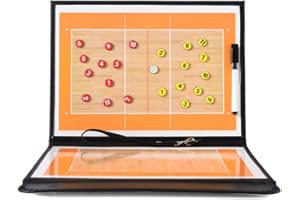 Pure Vie Foldable Volleyball Coaching Board Volleyball Coaches Tactical Magnetic Clipboard Strategy Blackboard with Player Markers, Erase, Pen - Volleyball Sporting Gift Training Assistant Equipment