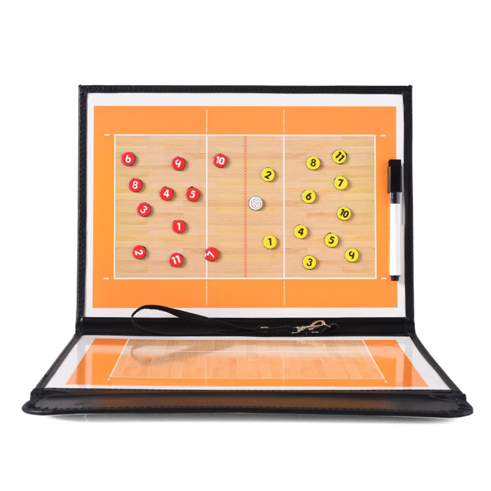 Photo 1 of Pure Vie Foldable Volleyball Coaching Board Volleyball Coaches Tactical Magnetic Clipboard Strategy Blackboard with Player Markers, Erase, Pen - Volleyball Sporting Gift Training Assistant Equipment