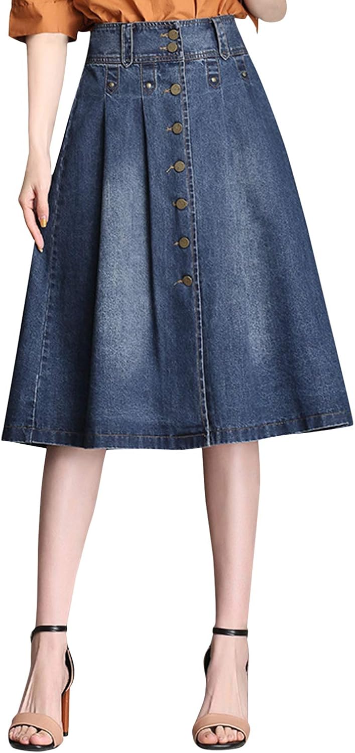 Wunderbar Jeansrock Midi A Linie Bilder