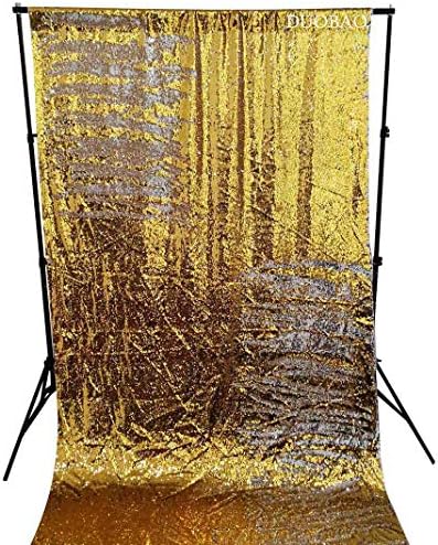 DUOBAO Gold to Silver Sequin Backdrop 7FTx7FT Happy Birthday Backdrop Prince Mermaid Reversible Sparkly Party Decoration Sequin Photography Backdrop Curtain for Wedding