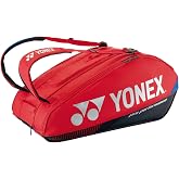 Yonex Pro Racquet Bag 9 PCs, Multi-Compartment 9-Racket Tennis Gear Travel Pack, Backpack Carry Straps/Grab Handle (BAG92429)