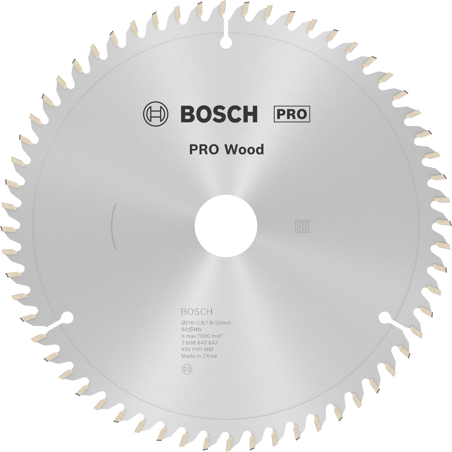 Bosch 1x PRO Wood Circular Saw Blade for Corded Mitre Saws (for Softwood, Hardwood, Ø mm, Professional Accessory Mitre Circular Saw)