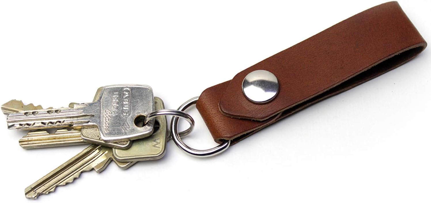 Pack & Smooch Keychain Keychain Leather ELLON Handmade in Germany - (Light Brown)