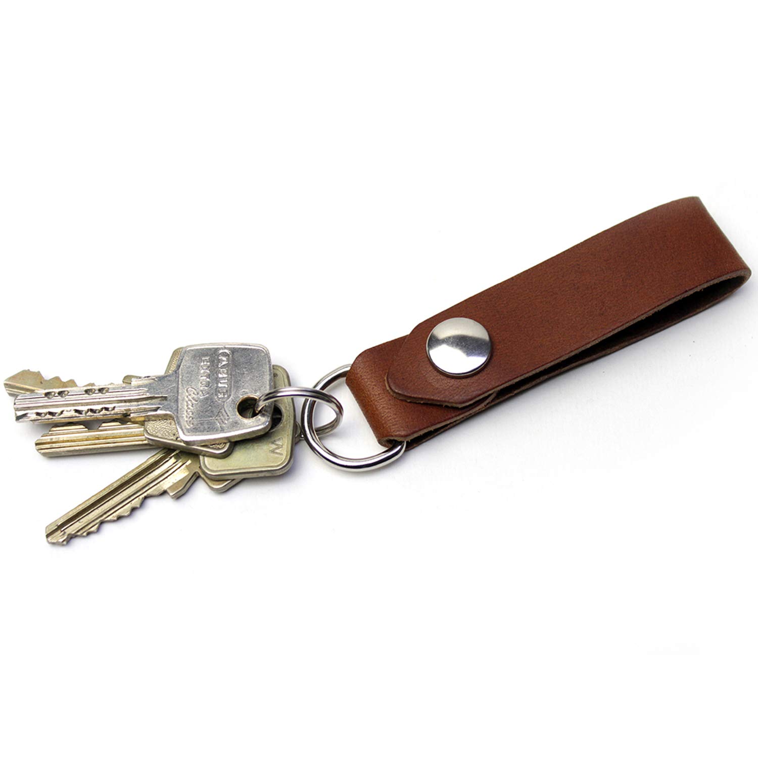 Pack & Smooch Keychain Keychain Leather ELLON Handmade in Germany - (Light Brown)