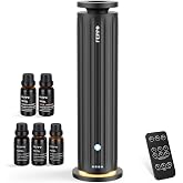 FEPPO Waterless Diffuser - Diffuser for Home Hotel Office Spa Large Room | Diffuser with 5&times;20 mL Hotel Scent Oils, 6 Scent Levels, 4 Timer Modes, Quiet Essential Oil Diffuser, 1000+ Sq Ft Cover