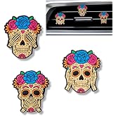 Skull Vent Clips Set for Car, Cool Skull Air Freshener Car Accessories for Men & Women, Spooky Halloween Cars Air Freshener Vent Clips, Skeleton Cars Decor Gift Idea