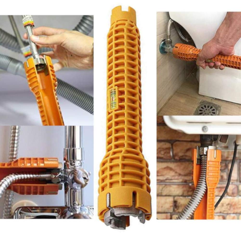 Toilet Tools/Toilet Tool/Sink Tools, Faucet Tools/Faucet Tool Plumbing Tools Shut off valves Strainer Baskets Line Nut Faucet Nuts and Sink Installer for Kitchen repair (Single Head)-(Yellow)