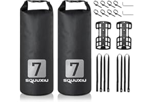 SOUUXIU 2Packs Bike Fork Bags Waterproof Roll Top Design 5L/7L Bicycle Dry Bag Fork Sacks Cycling Pack Bike Pannier for Moutain Bikes Road Bikes Electric Scooters