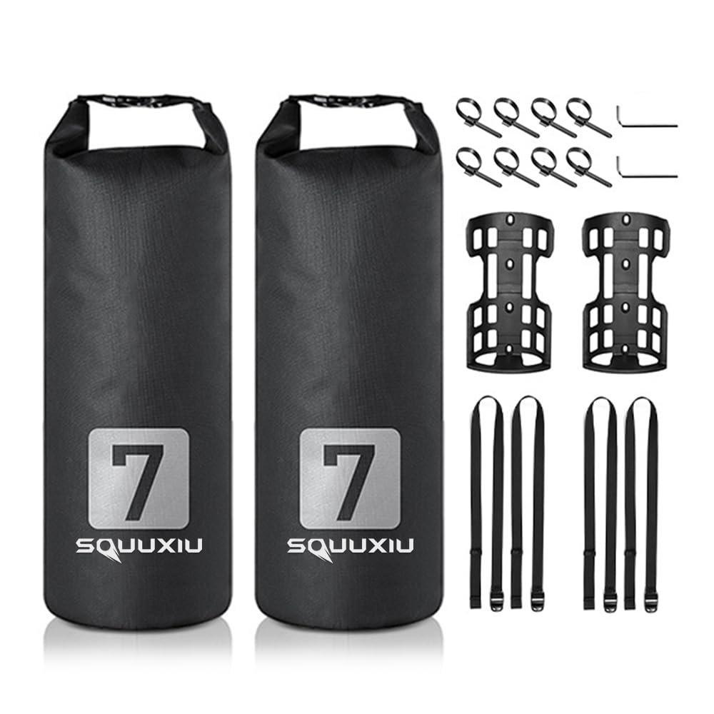 SOUUXIU 5L 7L Bike Fork Bag Waterproof Roll Top Dry Bag Bicycle Fork Bag Cycling Pack Bike Pannier 2pcs