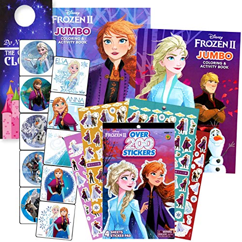 Disney Frozen Coloring Book with Stickers Bundle Includes 2 Disney