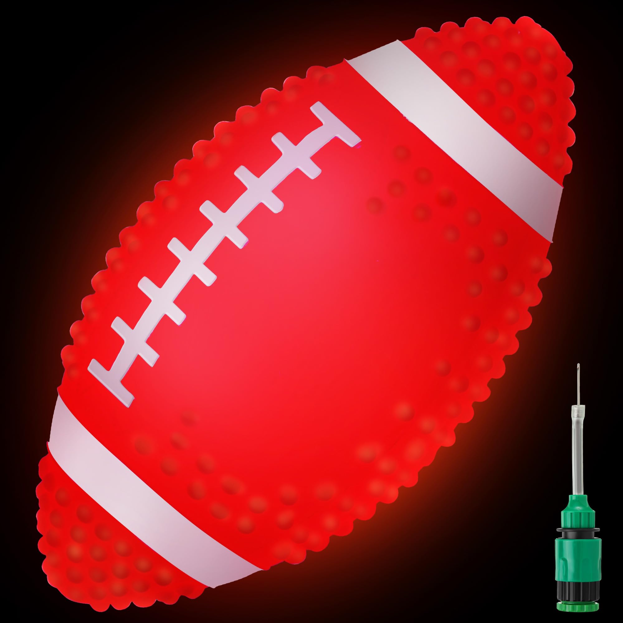 Photo 1 of ElectricWise Glow in The Dark Football, 9.25 Inches Water Football, Light up Beach Waterproof Pool Toys for Kids and Adult, Pool Games Beach Games for Summer(Red)