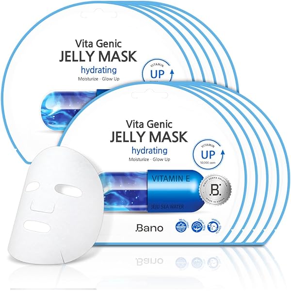 Amazon.com : Bano Vita Genic Jelly Face CICA Mask 10EA – Soothing
