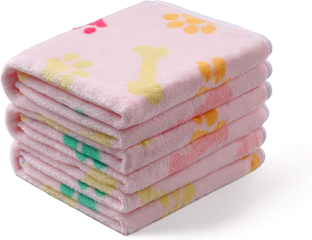 Luciphia 1 Pack 3 Blankets Super Soft Fluffy Cute Bone Pattern Pet Blanket Flannel Throw for Dog Puppy Cat Light Grey Small: Home & Kitchen