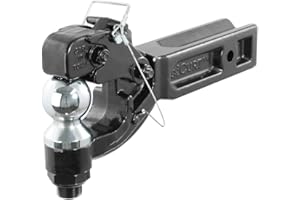 CURT Manufacturing 48012 Pintle Hitch with 2-5/16-Inch Trailer Ball Black Fits 2-1/2-Inch Receiver 20,000 LBS, 15-Inch Length