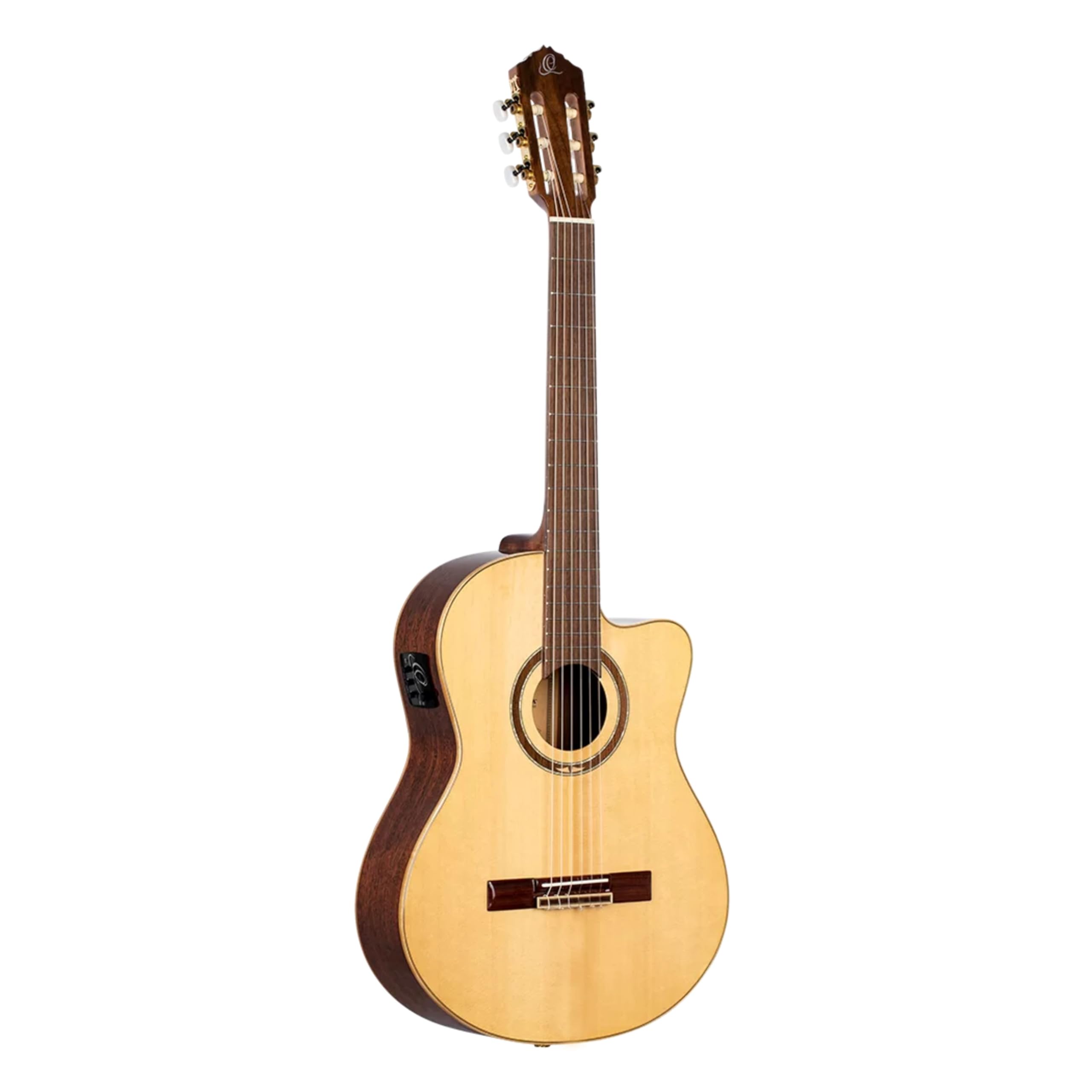 Ortega Guitars Classical Guitar Electro-Acoustic – 4/4, Slim Neck – Performer Series – Including Gig Bag – Solid Sitka Spruce / Sapele, Natural (RCE138SN)