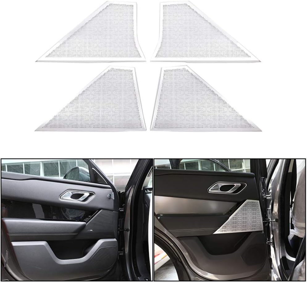 BANIKOP Car Aluminum Side Door Speaker Grille Mesk Cover Trim,For Range Rover Velar 2018