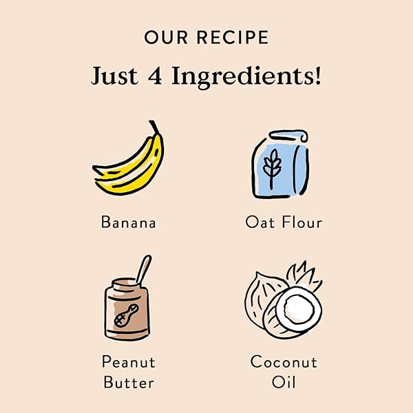 BOCCE’S BAKERY OVEN BAKED PB & BANANA RECIPE TREATS FOR DOGS, WHEAT-FREE DOG TREATS, MADE WITH REAL INGREDIENTS, BAKED IN THE USA, NATURAL PEANUT BUTTER & BANANA BISCUITS, 14 OZ