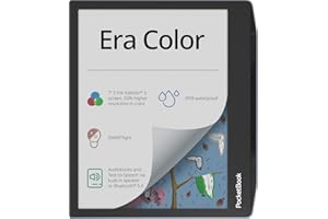 PocketBook Era Color Ereader - 7 Inch E Ink Kaleido 3 Screen - Eye-Friendly Audio-Book & E-Book Reader - Text-to-Speech - Waterproof IPX8 - Bluetooth & Speakers - WiFi Cloud Sync - 32GB Storage