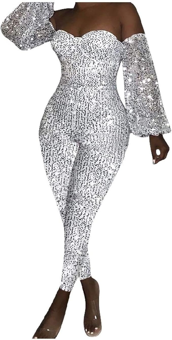 sequin skinny jumpsuit