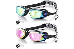 Victoper Swim Goggles 2 Pack, Anti Fog&UV Swimming Goggles for Audlt, No Leaking Swim Glasses for Men Women Youth