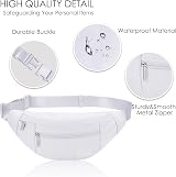 MAXTOP Large Bumbag Waist Fanny Pack with 4 Pockets Adjustable Belt White view 4