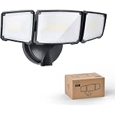 Philips 72W 7400LM LED Flood Lights Outdoor, Switch Controlled Aluminum Security Lights, 3 Adjustable Heads, Wall Mount, 5000K Daylight, Waterproof for Yard, Garage