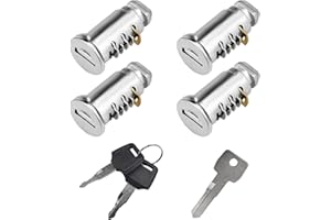 Gasedin 4 PCS Lock Cores, Car Roof Rack System Components with Key, Compatible with Bike Rack Lock, Roof Cargo, Towers, Replacement Parts