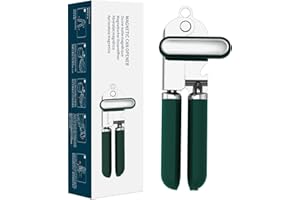 KITCHENDAO Manual Can Opener, Super Sharp Sandvik 12C27 Blade, Handheld Can Opener with Magnet, Smooth Edge Cut, Soft Grip, Oversized Knob for Seniors & Arthritis, Easy to Use, Green