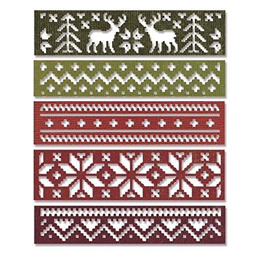Sizzix 660981 Thinlits Die Set, Holiday Knit by Tim Holtz, 5/Pack