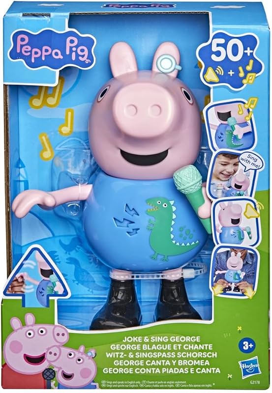 , George canta e faz piadas, figura de 20 cm, brinquedo musical com mais de 50 sons e canções, brinquedos para pré-escolares para meninas e rapazes a partir dos 3 anos - versão espanhola