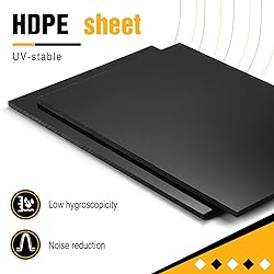 Frienda 2 Pcs 1/4" Thick, 24" x 48" Black HDPE