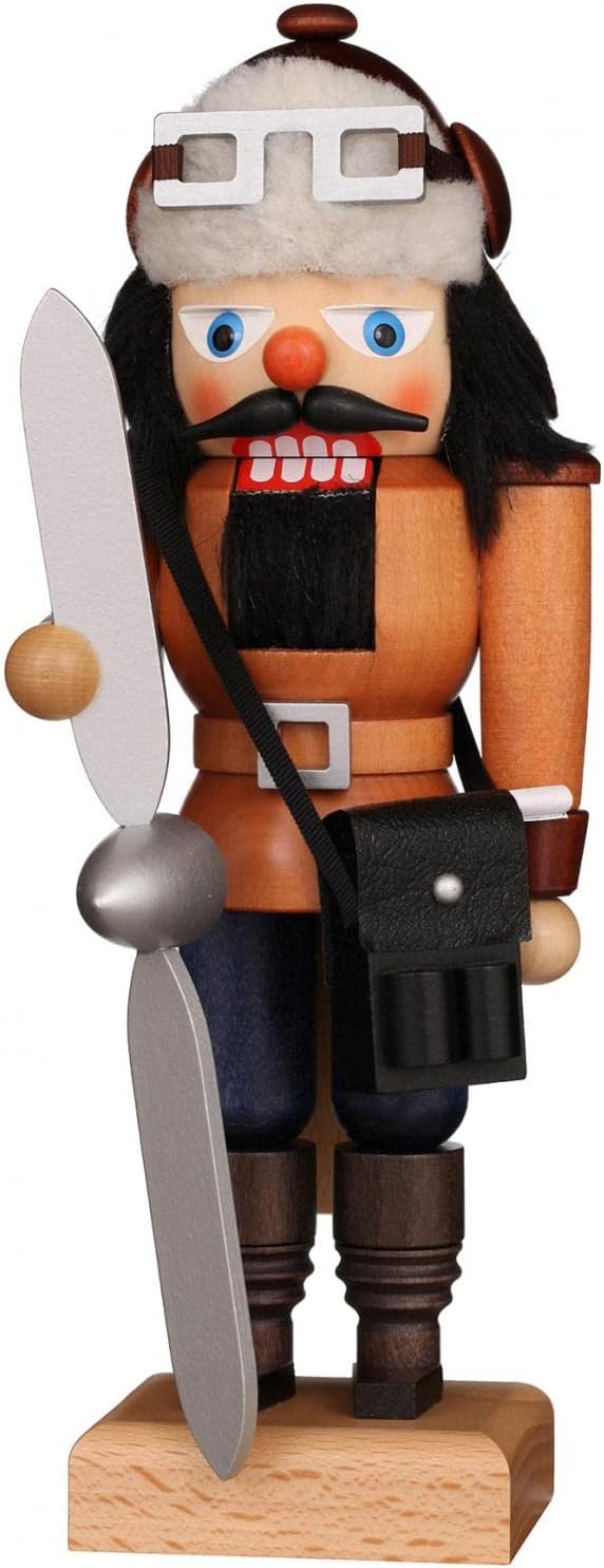 Nutcrackers - German Christmas Nutcracker Pilot natural colour - 25cm / 10 inches - Christian Ulbricht
