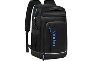 Vankor Backpack Cooler for Men Women Insulated Leak Proof 37 Cans,3 Storage Pockets Travel Cooler Backpack Soft Sided Portable Cooler Bag Waterproof Beach Ice Chest Kayak Outdoor Camping Coolers