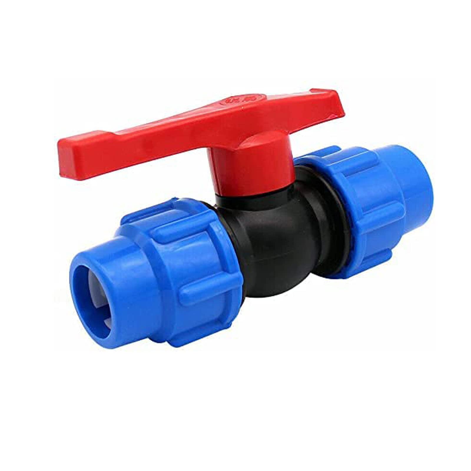 TOP-VIGOR 32mm Stop Tap Valve Connector for HDPE or Alkathene Water Pipe Compression Fit — image 1