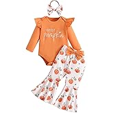 Baby Girl Halloween Outfit My First Halloween Romper Pumpkin Bell Bottoms Cute Newborn Infant Fall Winter Clothes