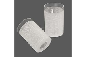 Anmire 2 Pack White Linen Frosted Glass Lamp Shade, Cylinder Light Fixture Replacement Globe or Cover with 1-5/8-Inch Fitter for Pendant Light Chandelier Wall Sconce, G0034