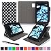 Kindle Fire HD 7 2014 Case, roocase Dual View 2014 Fire HD 7 Folio Case with Sleep / Wake Smart Cover with Multi-Viewing Stand for Amazon Kindle Fire HD 7 Tablet (4th Generation - 2014 Model), Polkadot Black