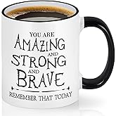 Cabtnca Inspirational Coffee Mug - You're Amazing And Strong And Brave, Strong Women's Gift, Encouragement Thank You Gift for Men, 11Oz