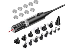 Theopot Bore Sight Kit Red Boresighter with Button Switch for.17 to 12GA Caliber Rifles Handgun Red Laser Sight