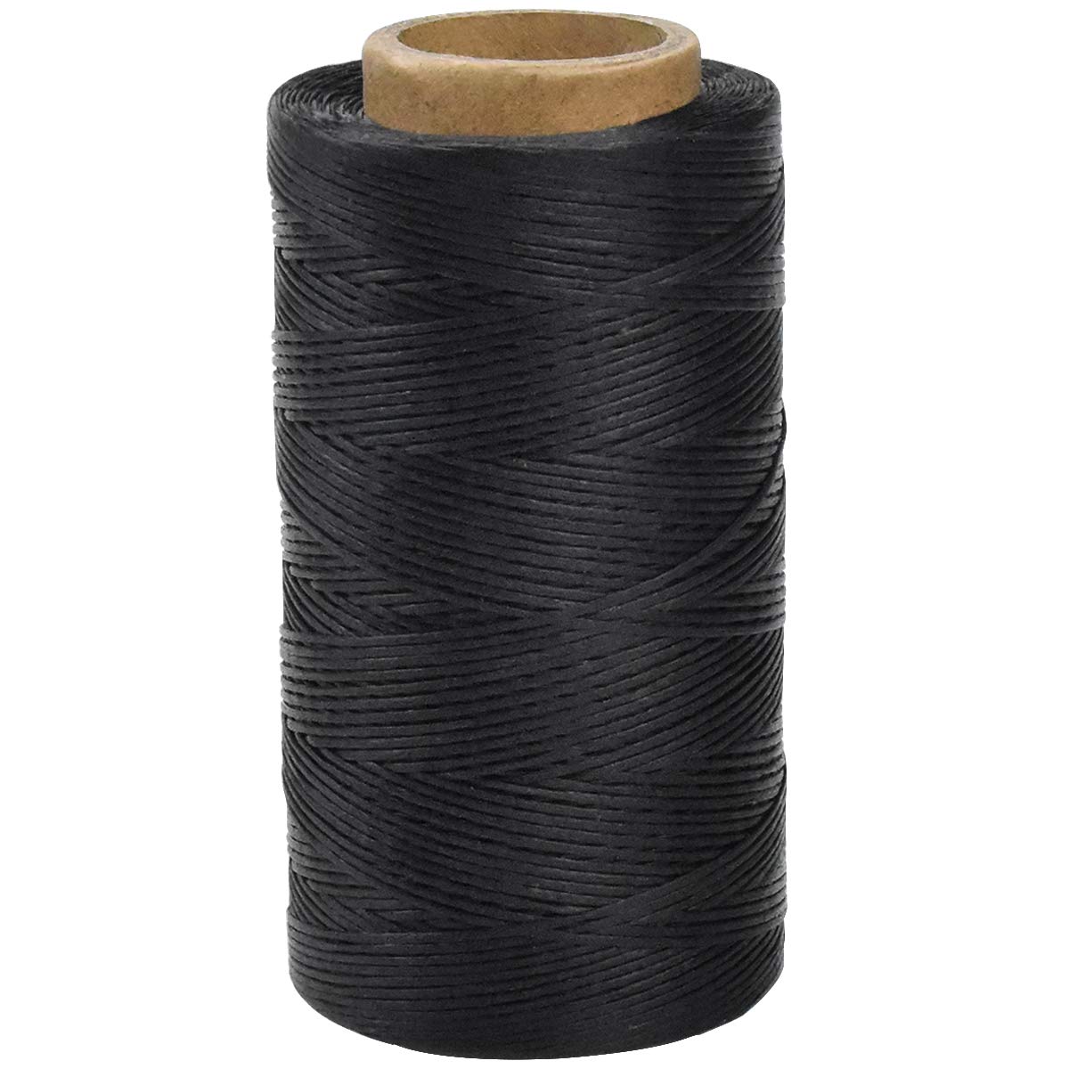 260 m Waxed Thread, Leather Craft Thread, Flat Sewing Waxed String for Machine, Sewing Waxed Cord for Hand Stitching, Bookbinding, DIY Weaving Handicraft Tools, Shoes Repairing, 1 mm 150D (Black)