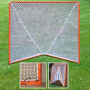 EZGoal Lacrosse Folding Goal, 6 x 6-Feet, Orange
