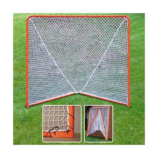 EZGoal Lacrosse Folding Goal, 6 x 6Feet, Orange