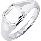 Amazon Essentials 14K Plated Sterling Silver Round Signet Ring