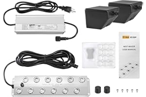 Dyna-Living Mist Maker Ultrasonic Fogger 12 Head Mist Maker Fogger 9000ml/H Ultrasonic Mister Fogger Pond Mister Atomizer Pond Fogger with Float, IP67 Waterproof Halloween Fog Mist Machine