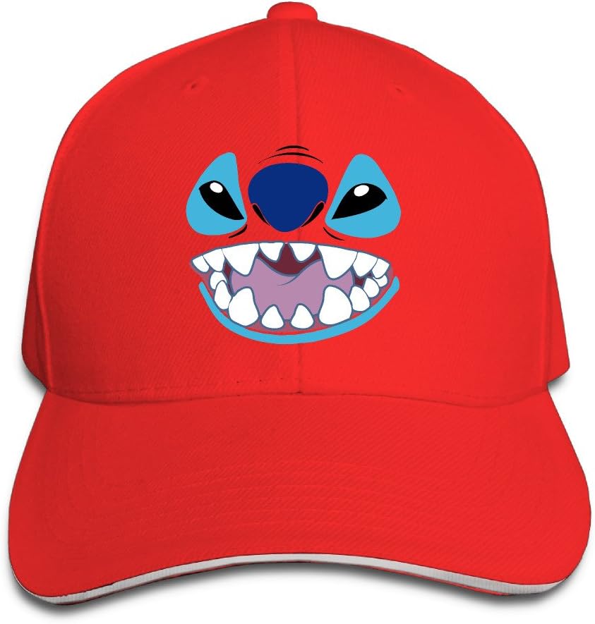 Cool Lilo And Stitch Stitch Face Snapback Sandwich Cap