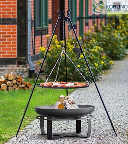 Korono 2 in 1 Swivel 180 cm with Chain and Rust 70 & 80 cm – Cozy Campfire Fire Pit & Grill