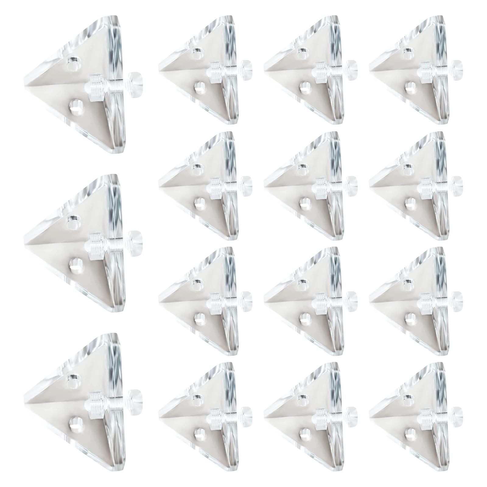 MOROBOR 24pcs Acrylic Corner Bracket, Clear 3-Hole Right Angle Joint Brace Brackets with Transparent Mounting Screws for Reinforcement Connecting Acrylic Plate/21*21MM